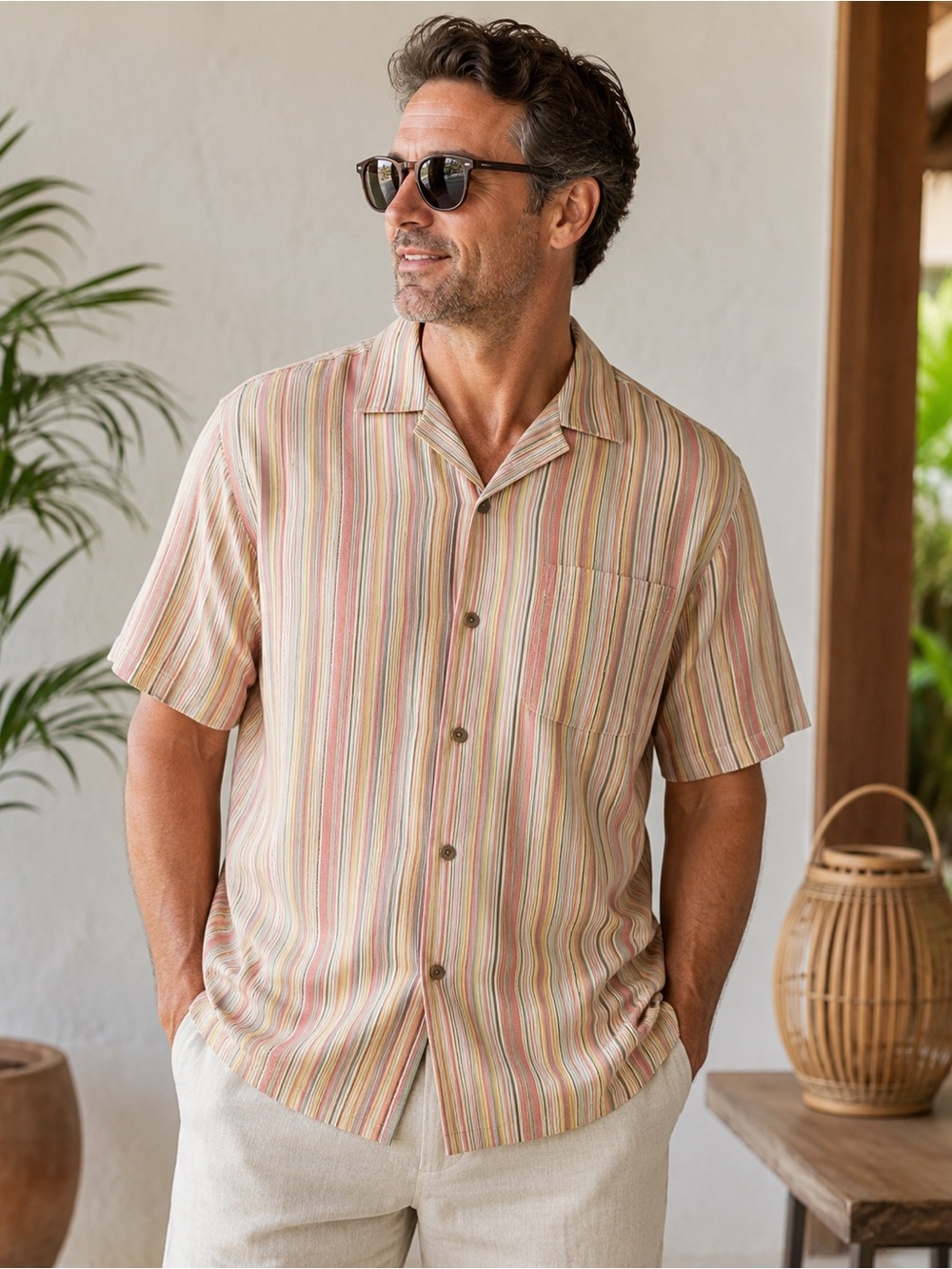 Tommy Bahama 100% Silk Camp Shirt Men’s XL Button Front Short Sleeve